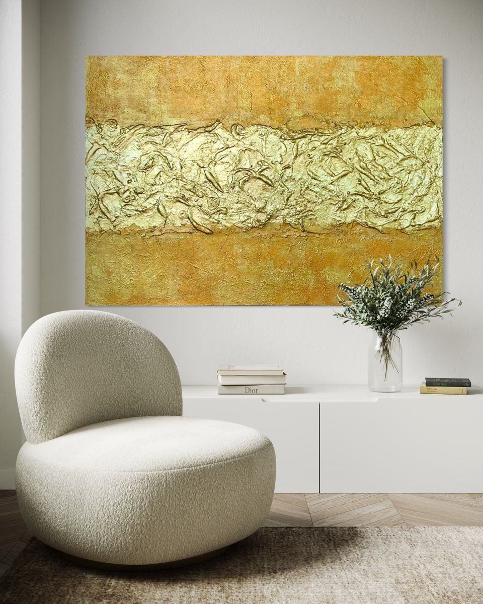 Gemälde: „Gold Reflections"#19 – Neu und originalverpackt aus Uznach von Spillmannkunst43 2