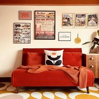 Divano Letto MADE in Velluto Arancione