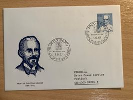 Theodor Kocher Ersttagsbrief 1967 Bundesfeiermarken Schweiz