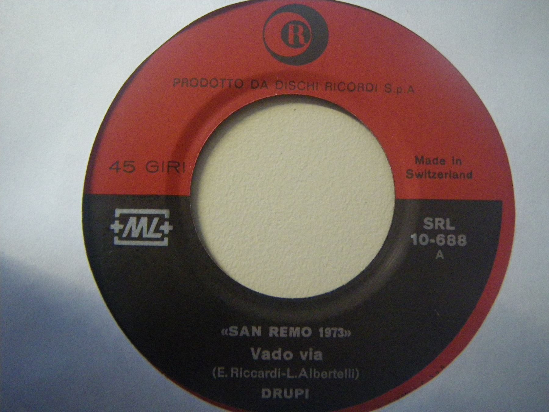 Dischi in vinile: Vinyl-Single Drupi - Vado Via – Usato da Langenthal venduto da Modo39
