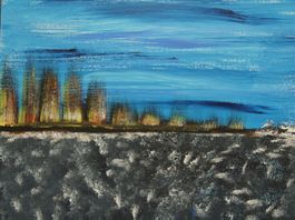 Acryl auf Karton: Küste VIII