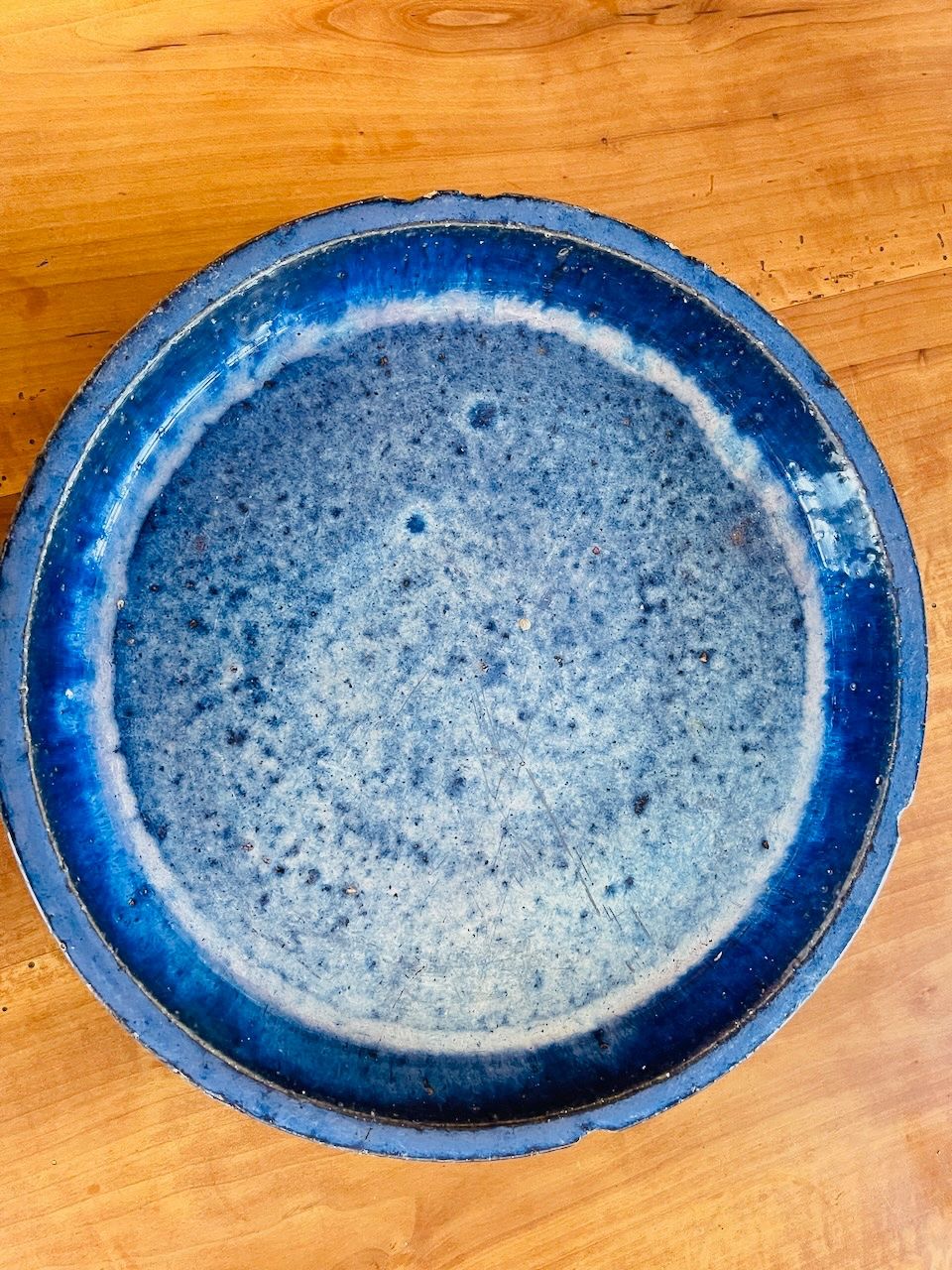 Untersetzer: Blauer Ton/Keramiktopfuntersetzer Durchmesser oben 33 cm – Gebraucht aus Winterthur von 1956ingi