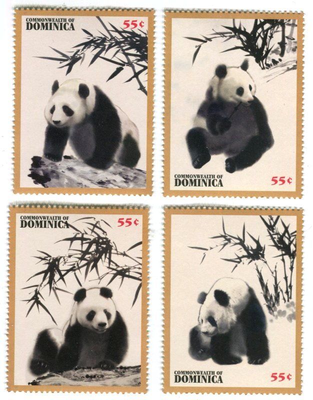 Tutti i francobolli: Briefmarken "Grosse Panda". Dominica – Nuovo e nell'imballaggio originale da Basel venduto da Butsch5