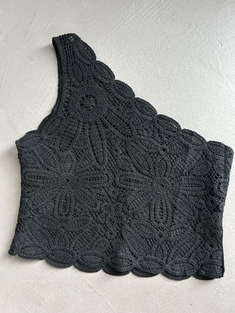 Top häkel m schwarz 
