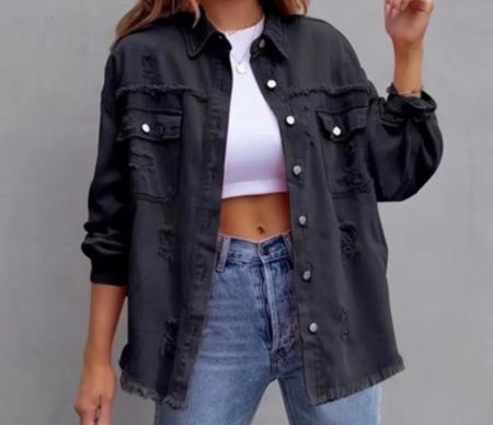 MUST HAVE - stilvolle/sportliche Jeansjacke, nero, L/XL