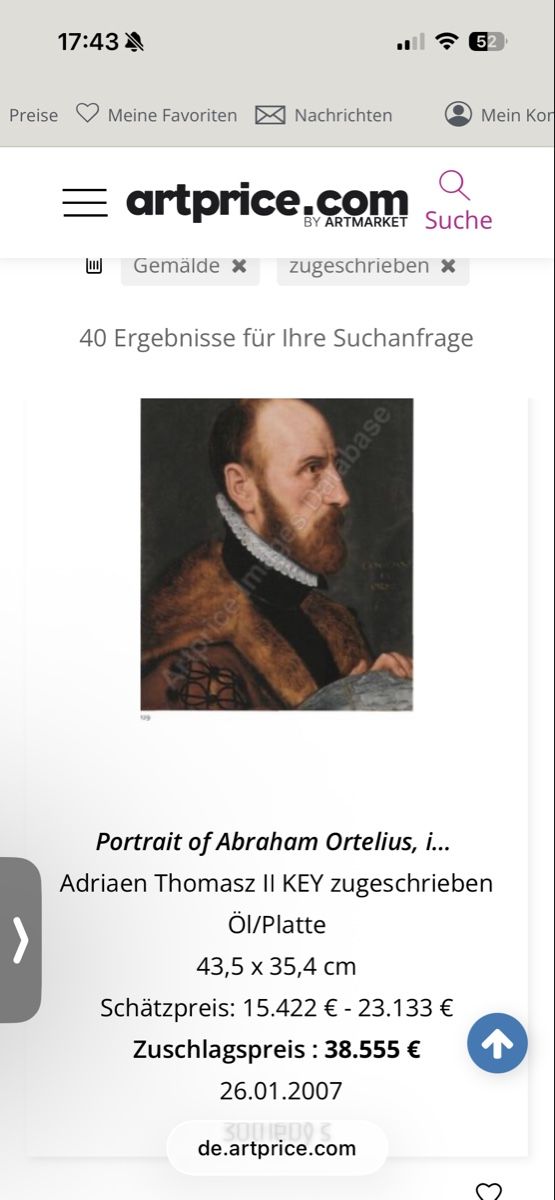 Gemälde: Museales Porträt 16.jh. – Gebraucht aus Emmenbrücke von Antikvogel 6