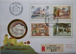 Numisbrief Schloss Gutenberg Balzers Silbermünze 999/1000