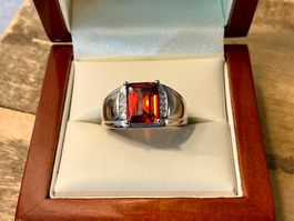 SEHR SCHÖNER RING MIT SCHMUCKSTEINE,GESTEMPELT 925,GR.57