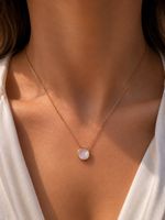 Handgefertigte Kette Edelstahl vergoldet Perlmutt wasserfest