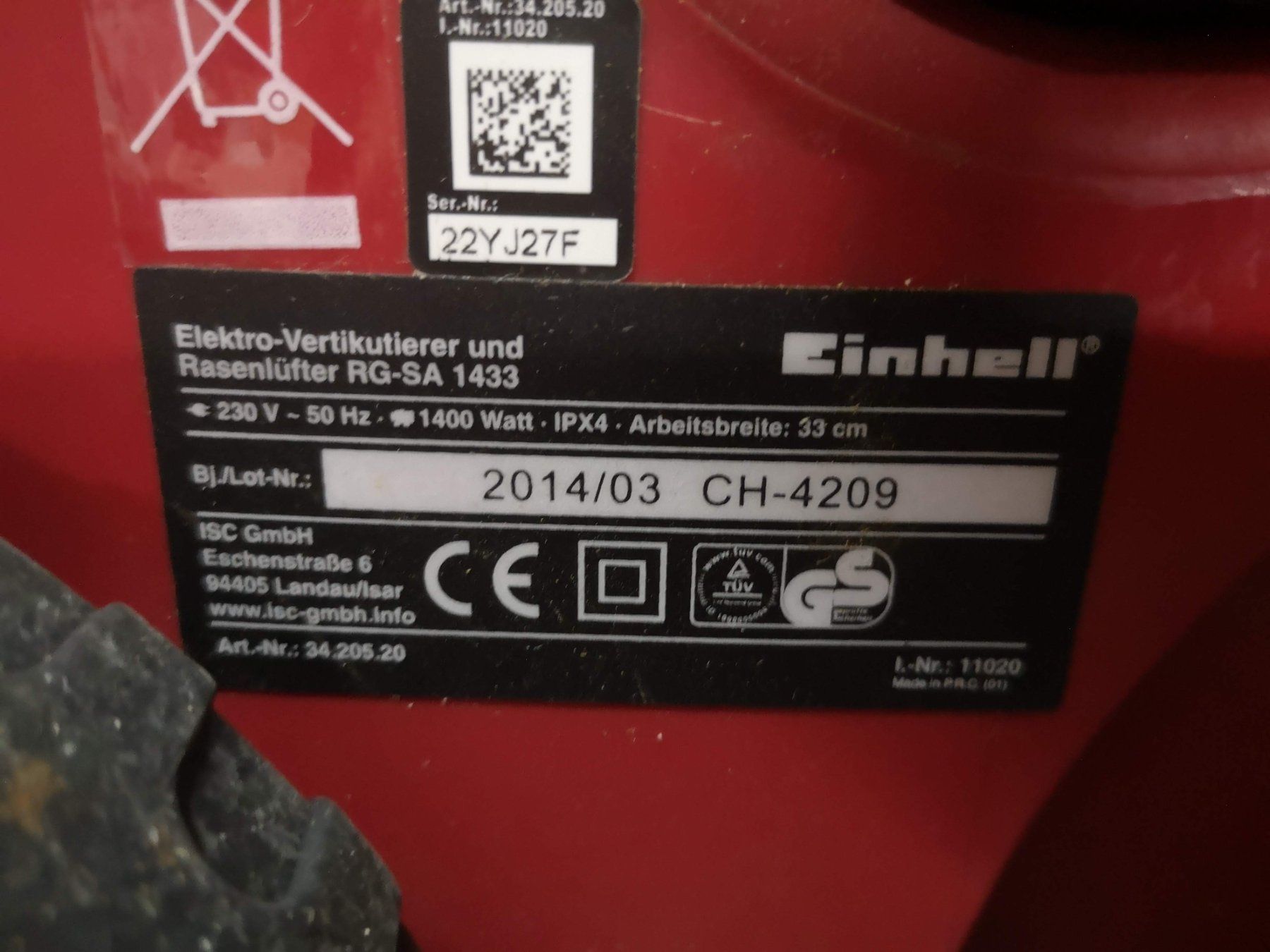 Einhell Attrezzi per la lavorazione del suolo: Elektro Vertikutierer und Rasenlüfter – Nuovo (secondo la descrizione) da Appenzell venduto da Absp 3