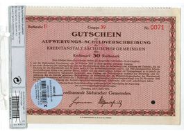 Gutschein 50 Reichsmark 1931 VZ++ Serie E-44 Nr.0085
