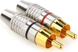 Cinch 10x Metall RCA Stecker Vergoldet 6mm Löten Schrauben