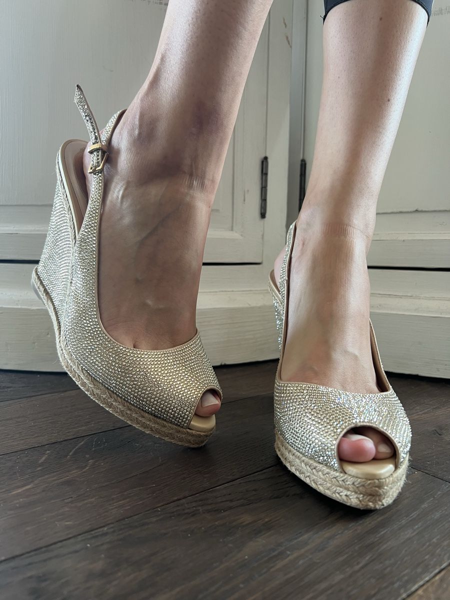 Damenschuhe: Rene Caovilla Gold Plateau Sandale Gr. 41 – Gebraucht aus Kilchberg ZH von Lisavivienne 4