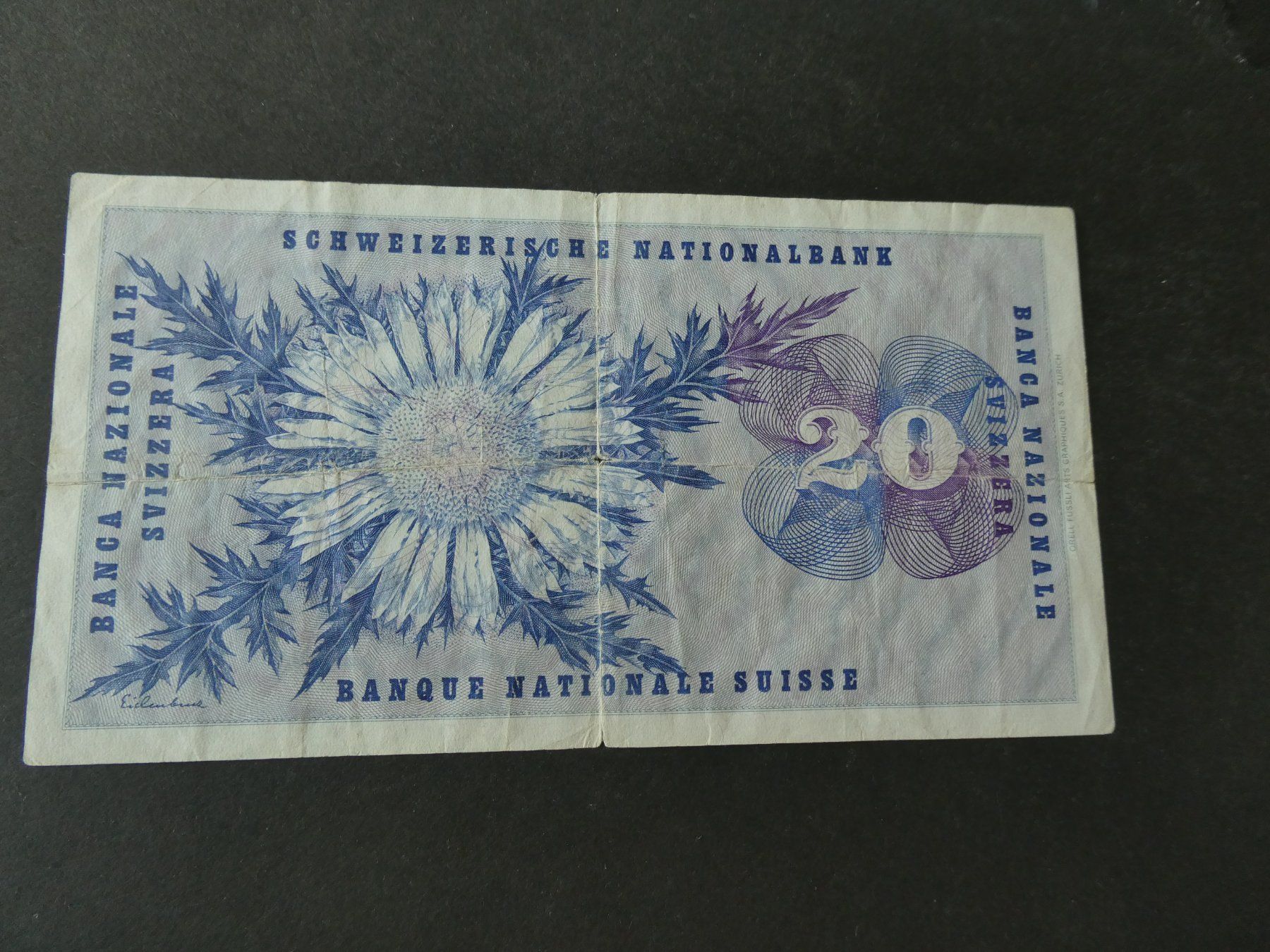 Billets de banque: Schweiz 1976,  20 Franken – D'occasion à Hinterforst par Rohusri 1