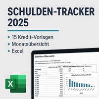 Schulden-Tracker  (Excel) – 15 Kredit-Vorlagen