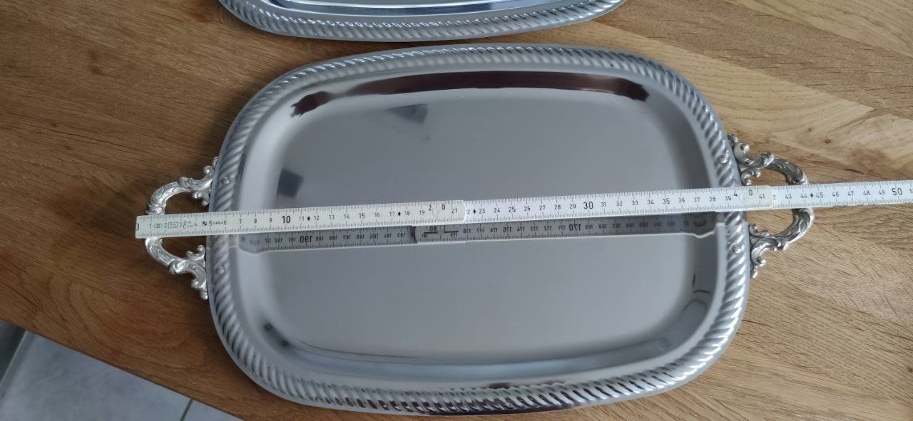 Piatti di portata: 3 Servierplatten mit dekorativen Griffen – Usato da Eiken venduto da alipanther01 2