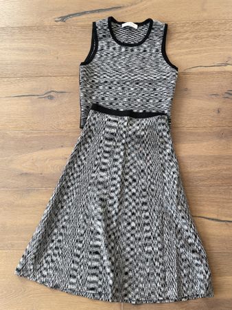 Sandro Chic Knitted Two Piece Set, Skirt & Top, XS