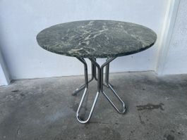 Mid Century Space Age Marmor Tisch Chrom 70er Jahre