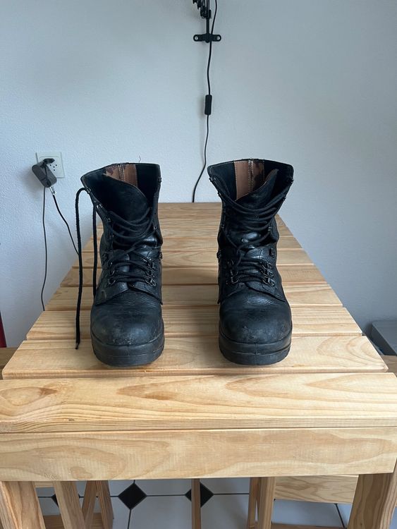 Bottes équestres Homme Simili Cuir - Genou Hautes - Style Militaire/cavalier - Noir - Taille 10 US