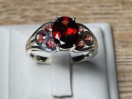 Granat Ring 💎✨ Silber 925 vergoldet S299
