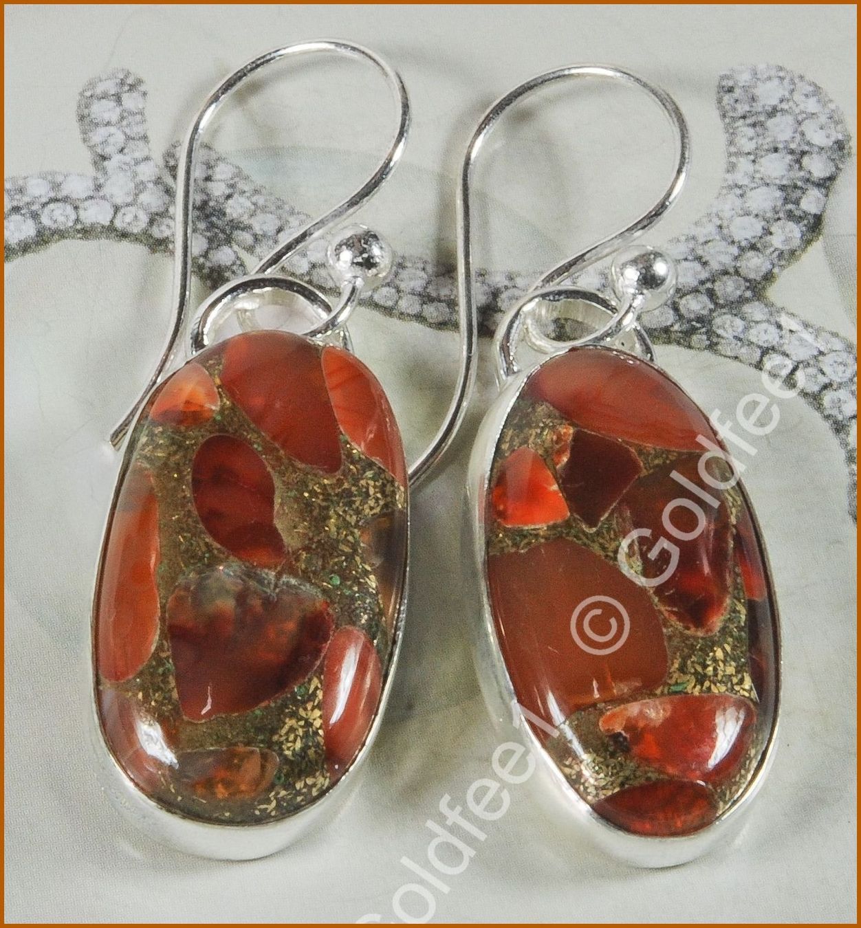 Orecchini pendenti & Orecchini a lobo: Karneol Kupfer Cabochon Ohrhänger 925 Silber – Nuovo e nell'imballaggio originale da Oberglatt ZH venduto da Goldfee1 3