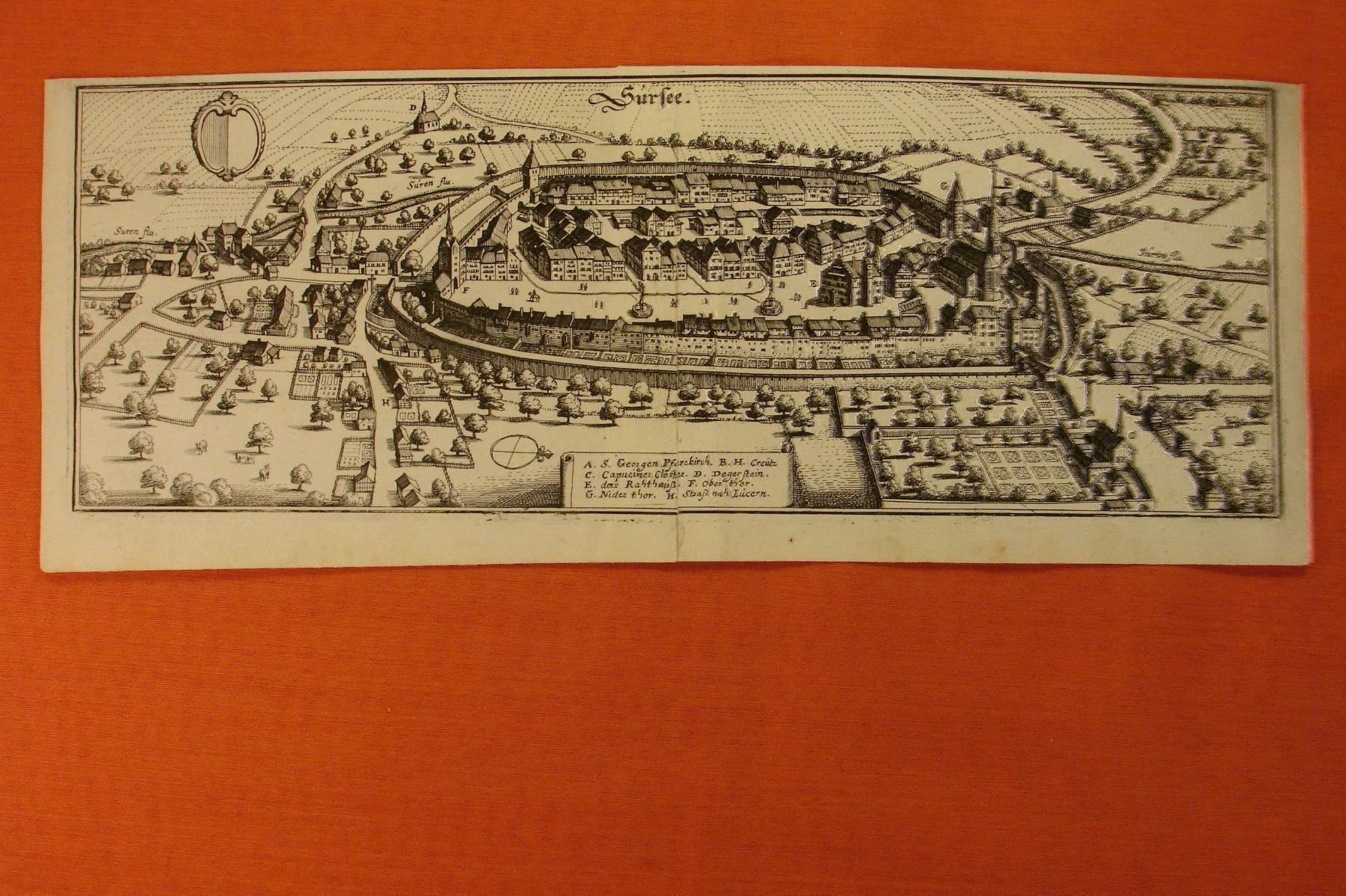 Incisioni: SURSEE, KUPFERSTICH 1654 – Usato da Grüningen venduto da Kartensammler