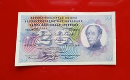 Alte 20 Fr NOTE SCHWEIZ Typ General Dufour 28.03 1963 SERIE