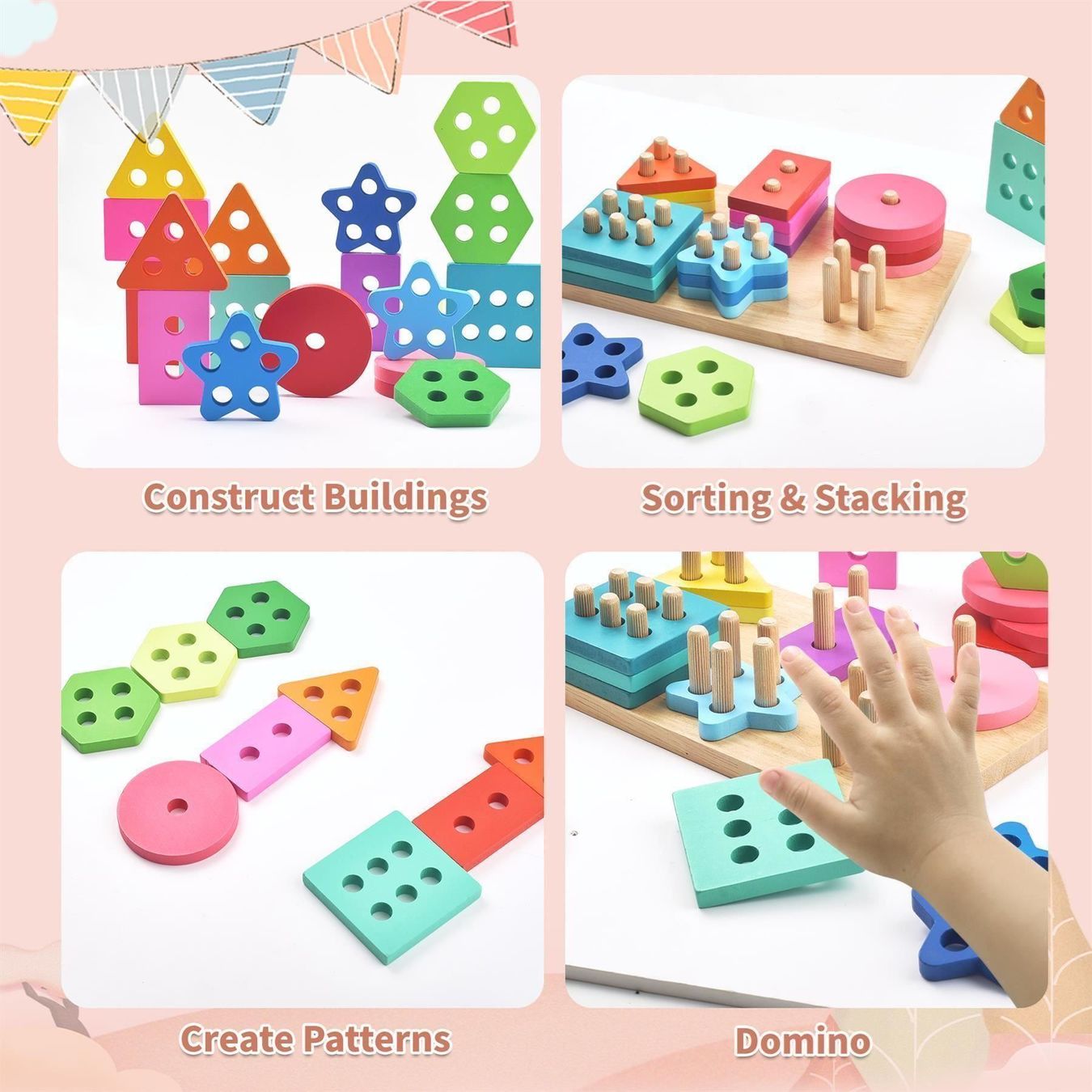 Giocattoli: 24pcs Holz Spielzeug Stapelspielzeug – Nuovo (secondo la descrizione) da Thun venduto da thunshop 1
