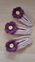 3 barrettes fleurs pour cheveux