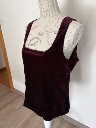 Top H&M velours bordeaux taille L