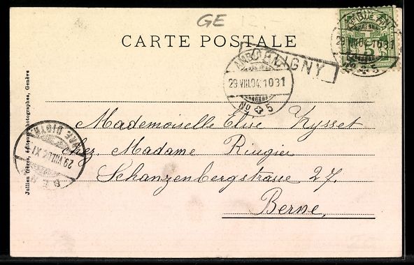 Cartoline postali: AK Céligny, La Place, Hotel du Sol – Usato da Berlin venduto da bartko-reher 1