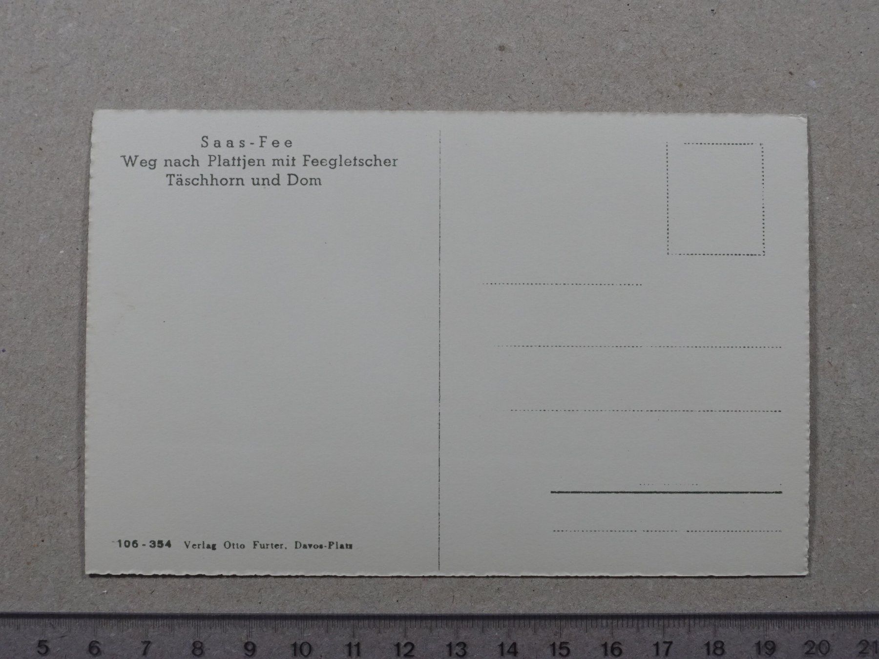 Cartoline postali: Saas-Fee, Weg nach Plattjen – Usato da Lenzburg venduto da fh1 1