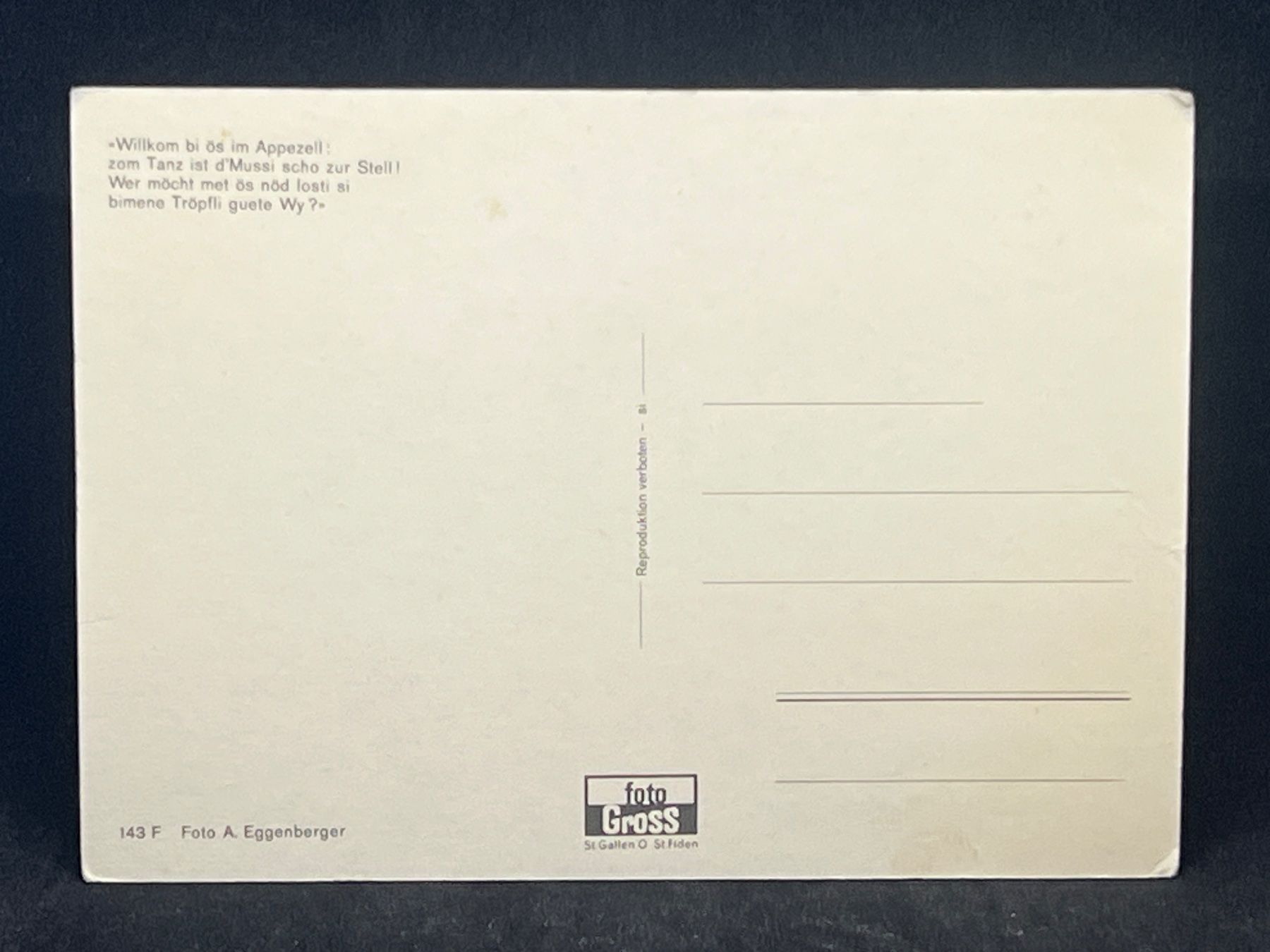 Cartoline postali: Ansichtskarte: Willkom bi ös im Appezell – Usato da Widnau venduto da Brusi9 1