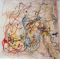 Gemälde auf Papier: Wollknäuel