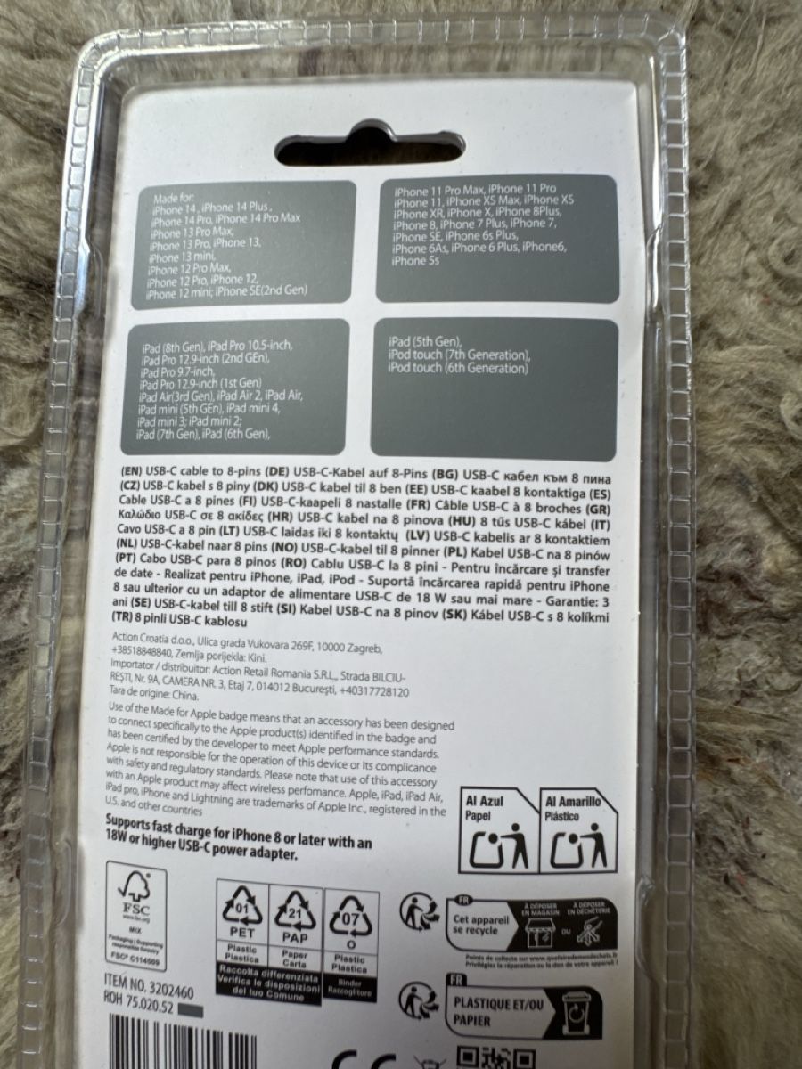 Cavi: Pro Logic USB-C 8-Pin Kabel 1.5m neu – Nuovo e nell'imballaggio originale da Zürich venduto da Belisimo 3