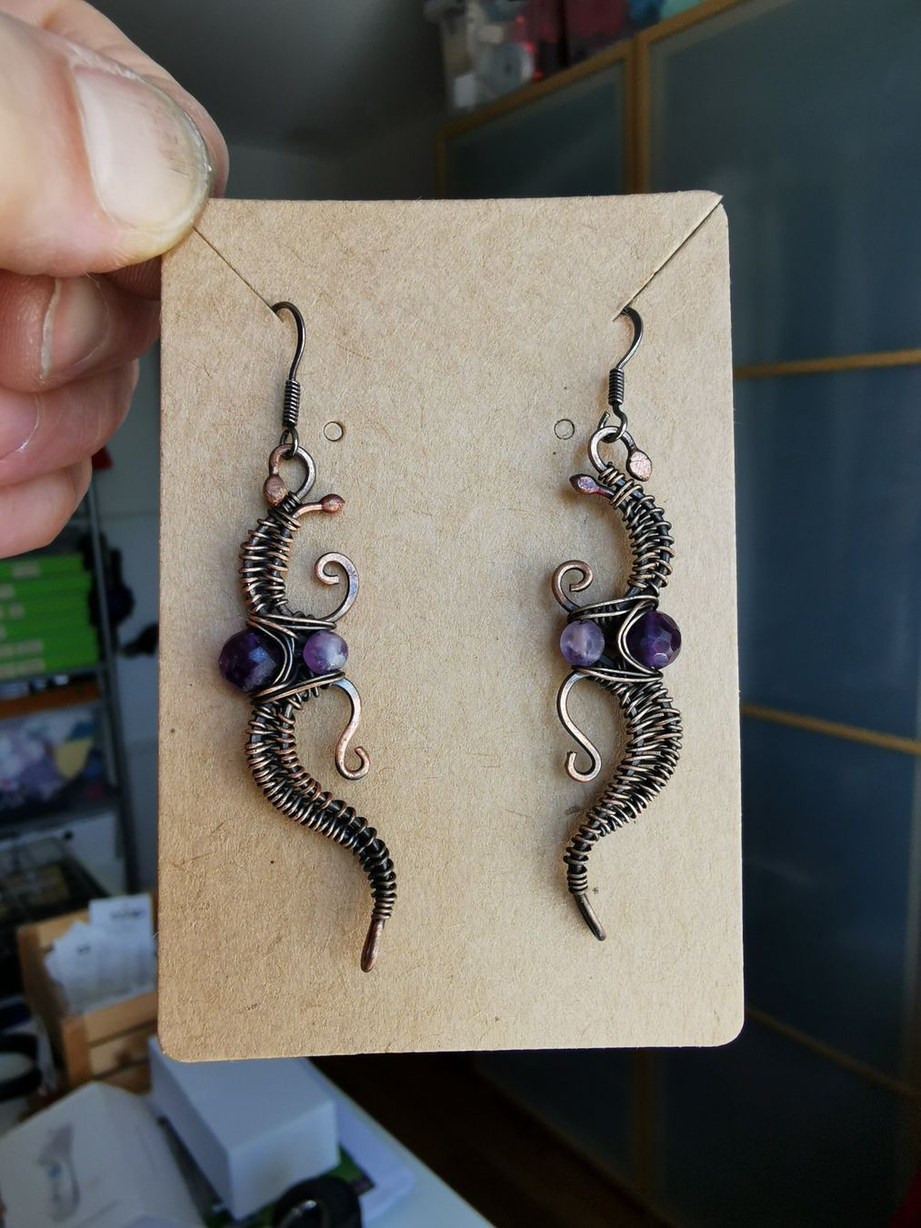 Orecchini pendenti & Orecchini a lobo: Ausgefallene Ohrringe mit Amethyst, neu, Eyecatcher! – Nuovo (secondo la descrizione) da Oberglatt ZH venduto da JulFul 3