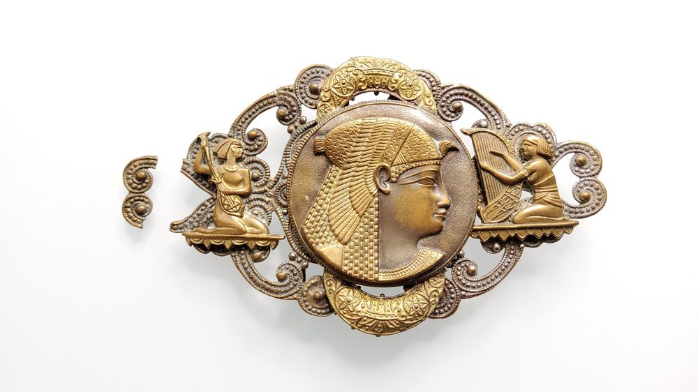 ANCIENNE BOUCLE DE Ceinture ART DECO Egypte Pharaon Vers 1940 EUR 9,90