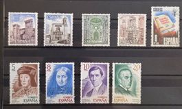 Spanien 1979: Lot von 9 Sondermarken (Architektur & Persönli