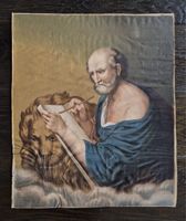 Tableau ancien Saint Marc lion toile religieux peinture