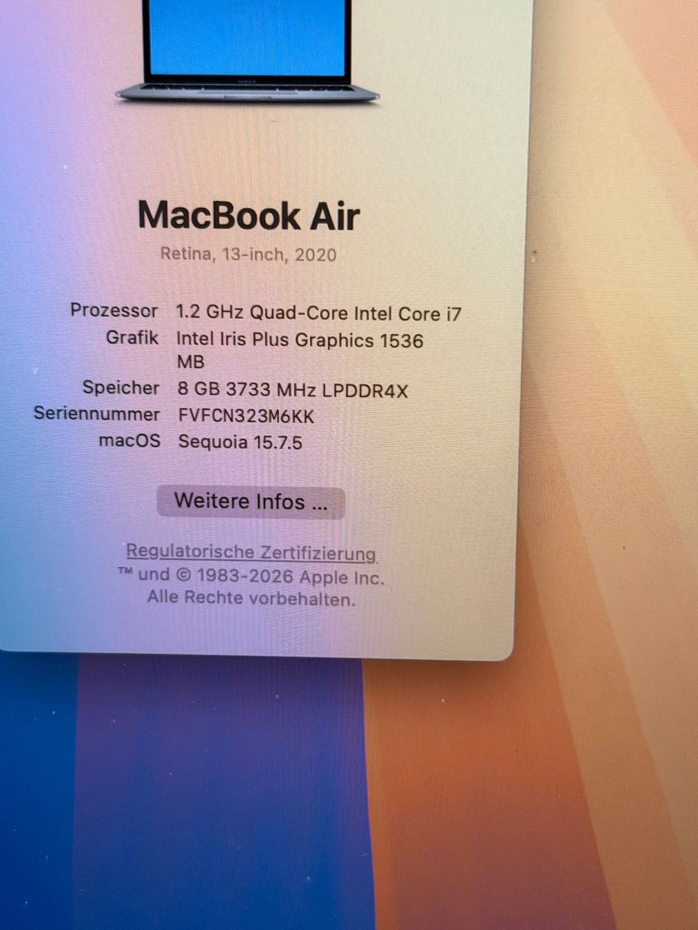 Apple Notebook: Macbook Air. 2020 – Usato da Schattdorf venduto da Kofi57 1