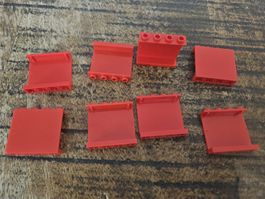 lego 4215b lot de 8 pièces Red Panel 1 x 4 x 3 - Hollow Stud