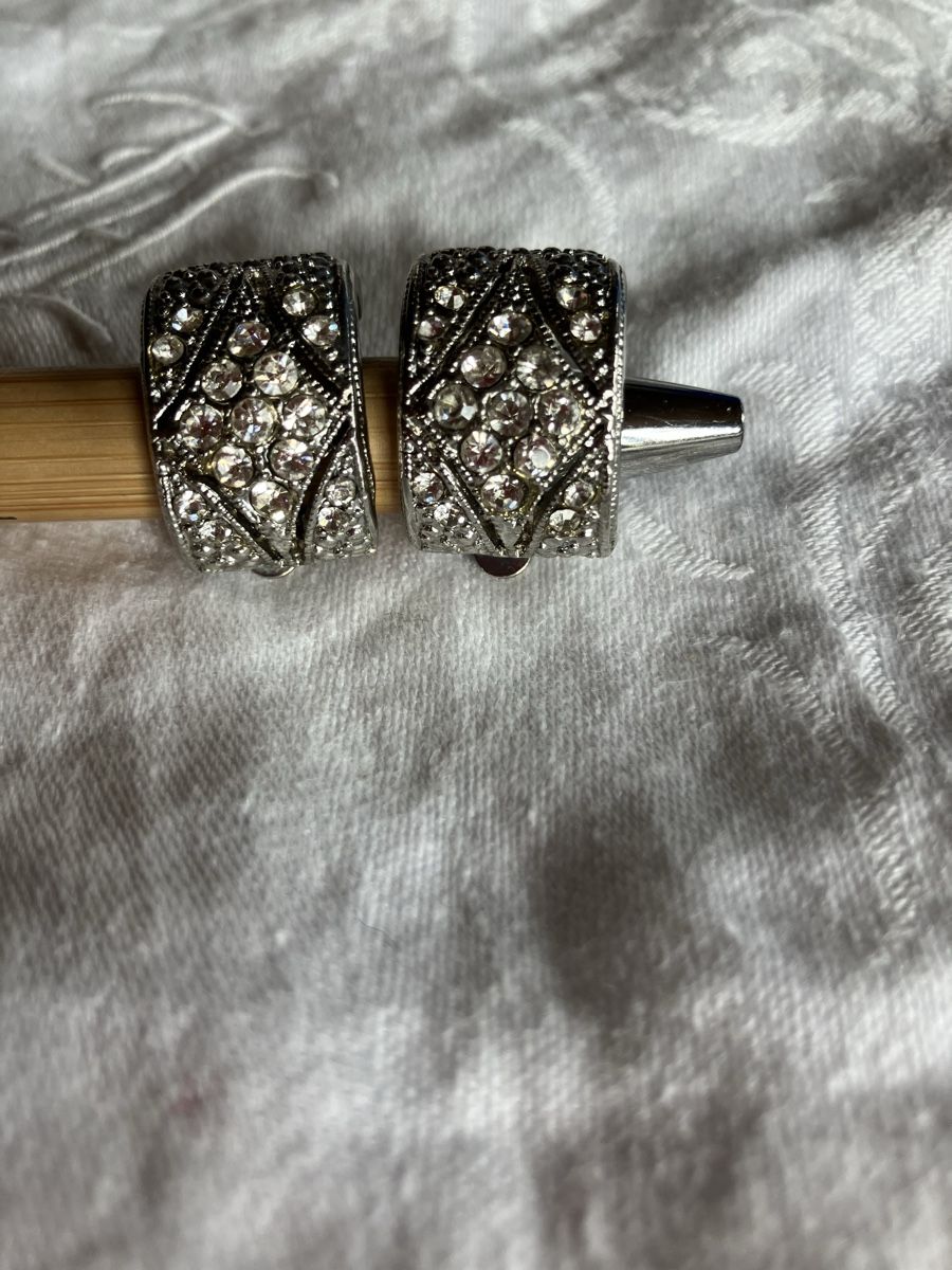 Orecchini pendenti & Orecchini a lobo: Vintage Ohrclips mit Strass – Usato da Bassersdorf venduto da groovygremlin 1