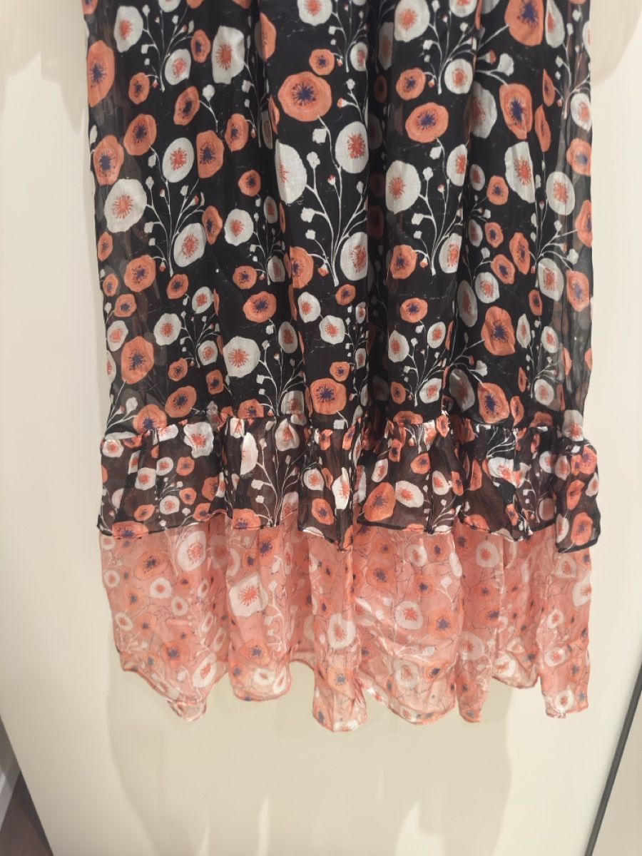 Vestiti: Blumenkleid Gr. 38, Chiffon, Herbstfarben – Usato da Jonen venduto da dibbern 4