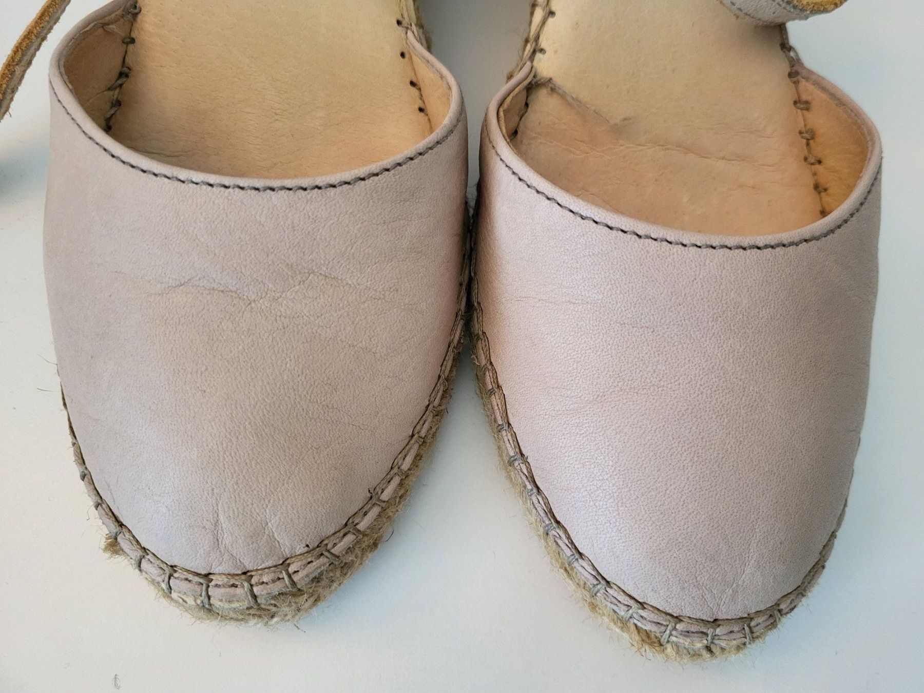 Damenschuhe: Espadrilles Damen Macarena, Gr. 39 - Beige, Leder – Gebraucht aus Baar von clar6 1