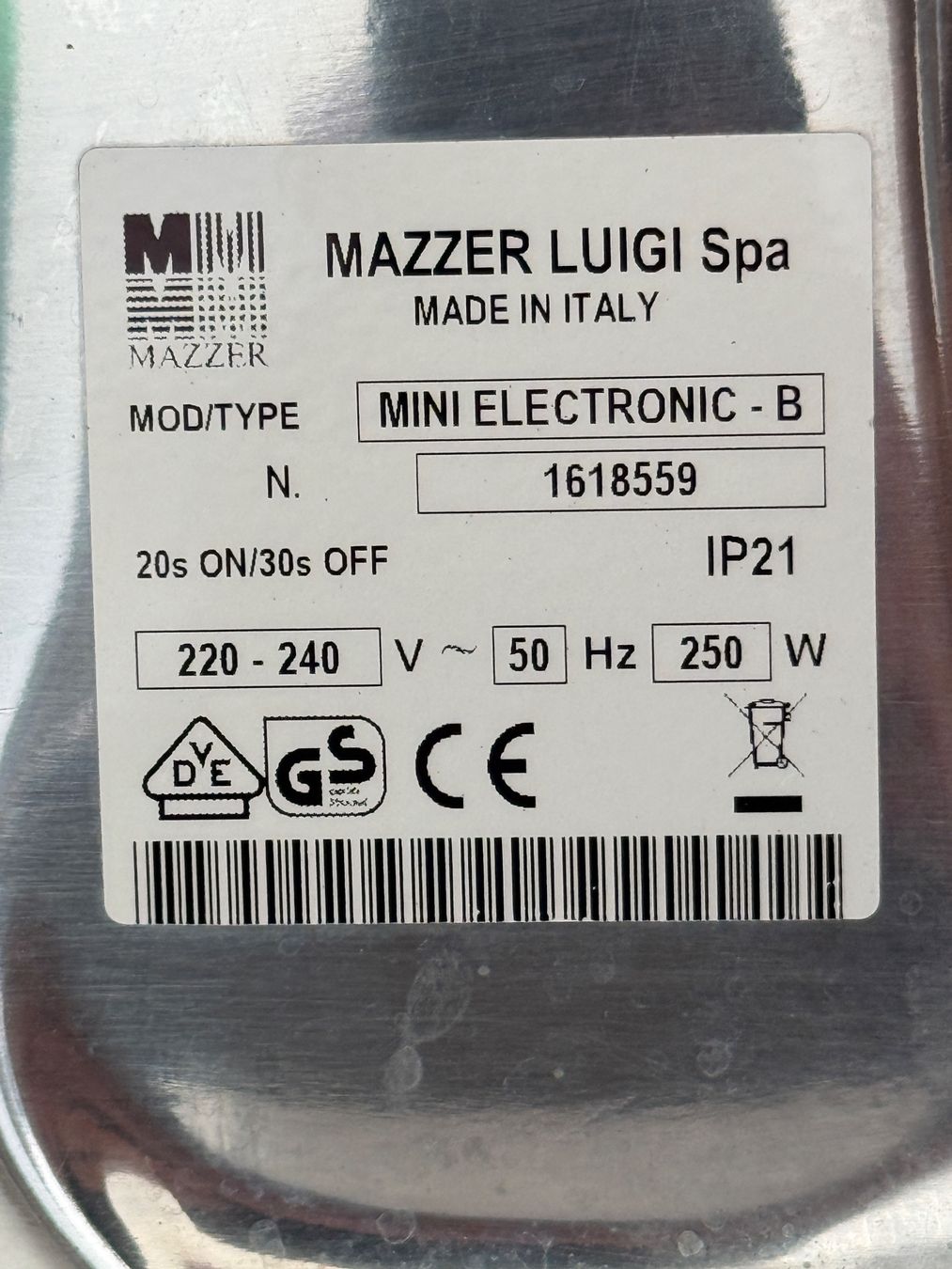 Mazzer Küchengeräte: Kaffeemühle Mazzer Mini Electronic Silber gebraucht – Gebraucht aus Basel von mdblo 3
