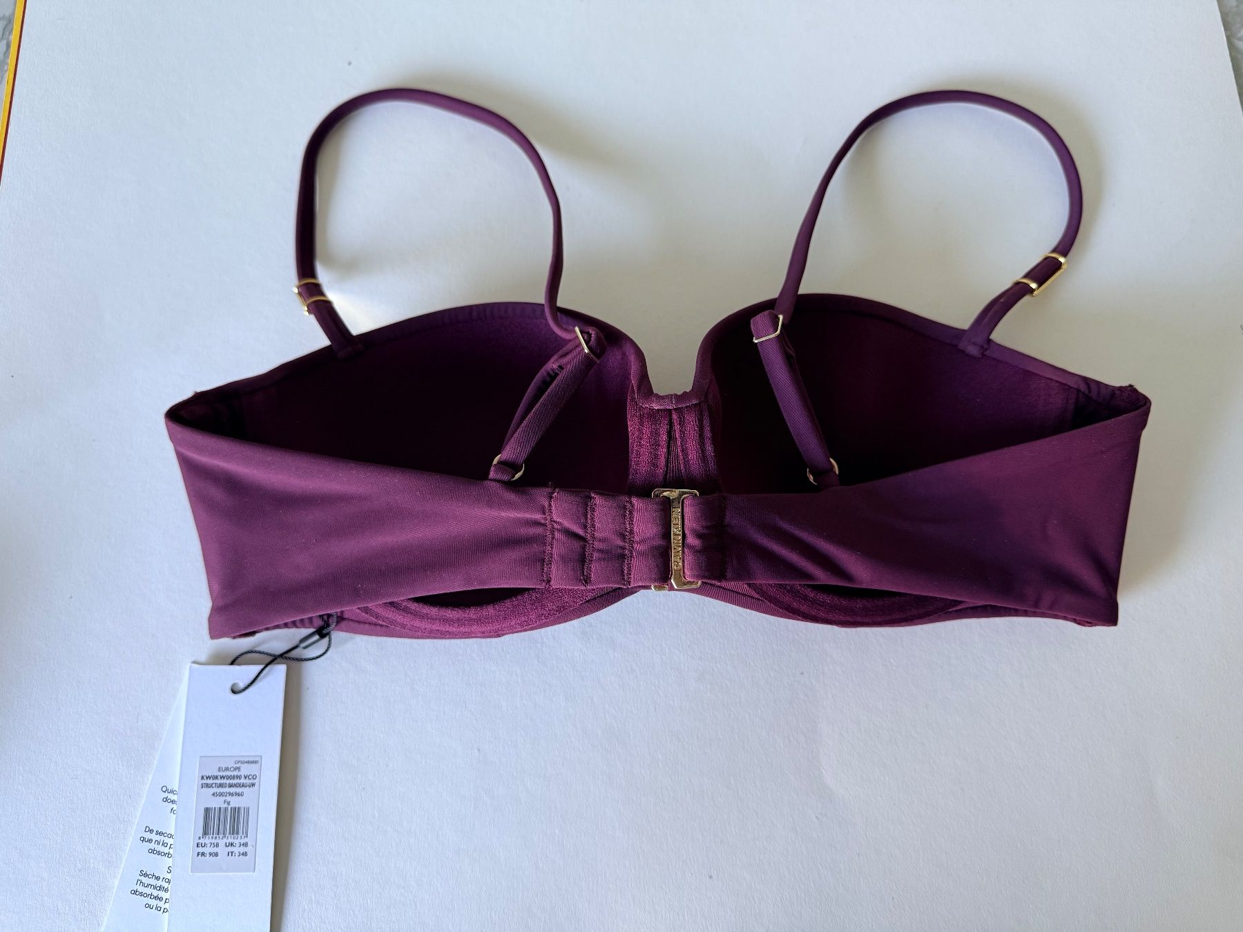 Calvin Klein Costumi da bagno & Bikini: CALVIN KLEIN, Bikini-Oberteil, Grösse 75B, Farbe Dunkelrot – Nuovo e nell'imballaggio originale da Rudolfstetten venduto da gst_g7xl 1