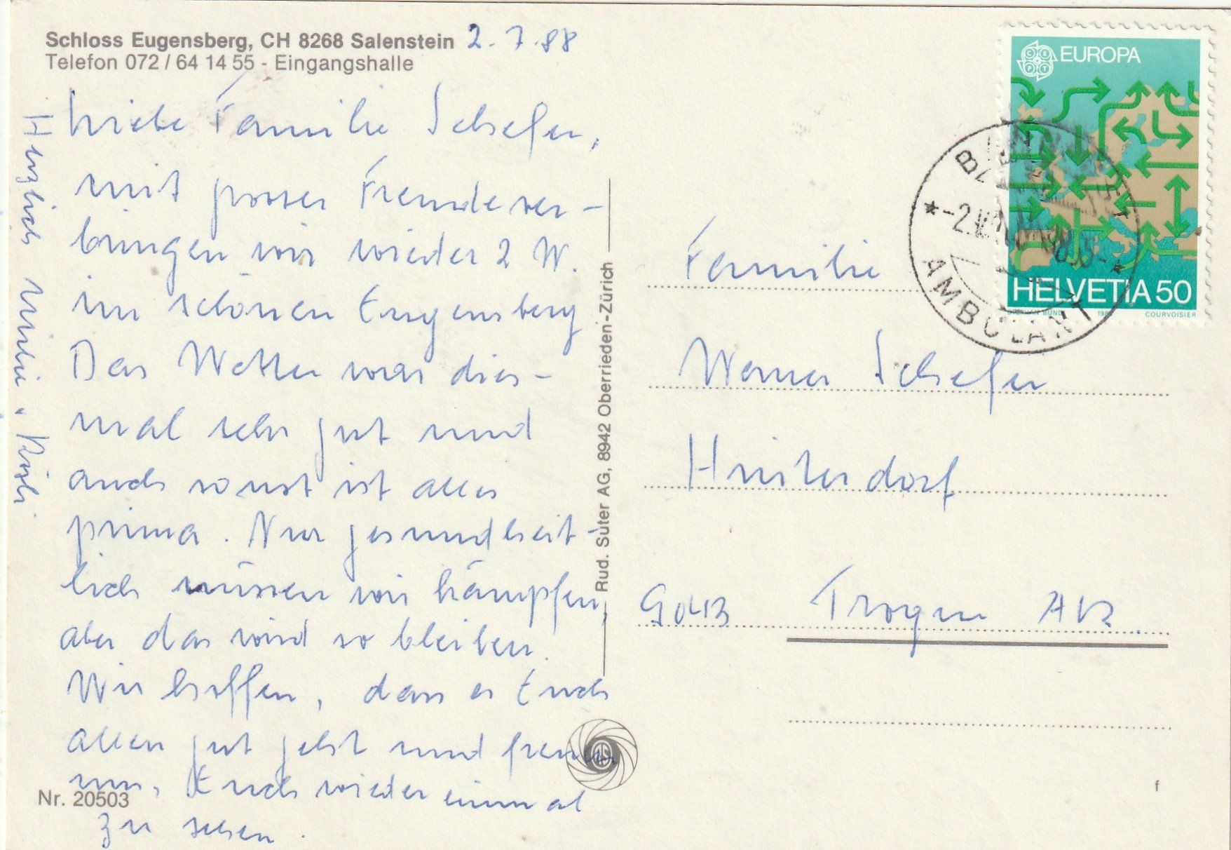 Cartes postales: Schloss Engelberg – D'occasion à Lumbrein par made02 1