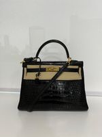 Hermes Kelly 32 Black Matte Alli Ghw P Copy Rec & Cites