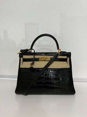Hermes Kelly 32 Black Matte Alli Ghw P Copy Rec & Cites