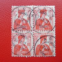 1912: Nr.120, Viererblock von ARTH (SZ) tadellos, Kat: 500.-